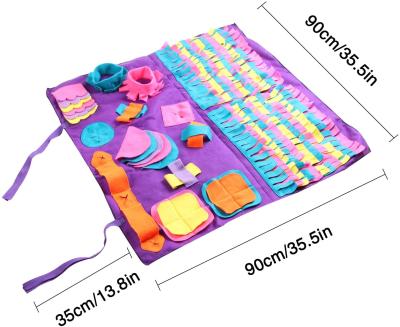 China Travel Dog Feeding Mat Dog Snuffle Mat Nose Working Blanket Non Slip Pet Activity Mat For Foraging Skill for sale