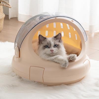 China Breathable Multifunctional Portable Pet Air Box Cat Bag Portable Space Capsule Pet Car Dog Aviation Cage for sale