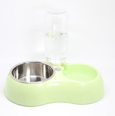 China Automatic Stainless Steel Dog Cat Bowl Pet Water Basin Drinking Dual Function Pet Water Bottle Bowl for sale