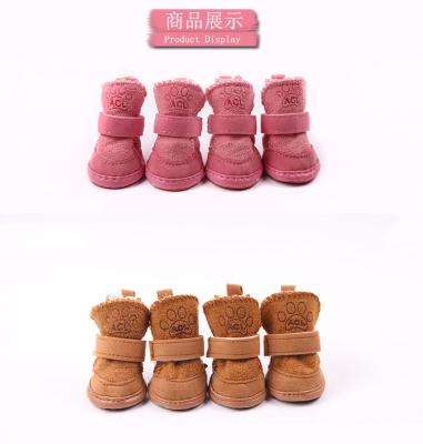 China Viable Autumn And Winter Dog Cat Shoes Pet Non-Slip Cotton Shoes For Teddy Puppies Snow Boots for sale