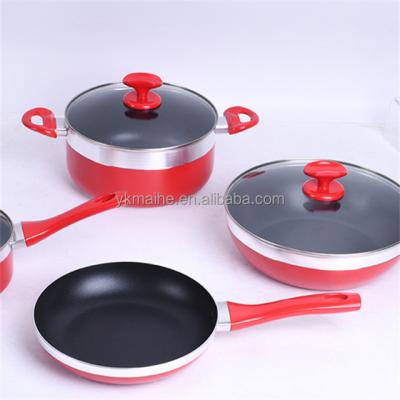 China Sustainable nonstck 8pcs cookware set aluminum kitchenware for sale