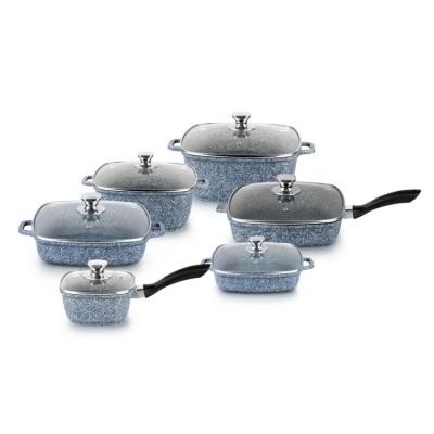 China Sustainable Non-Stick Aluminum Cookware 12PCS Sets for sale