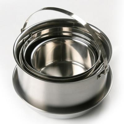 China Sustainable Wholesale China Factory Pot 6pcs Stainless Steel Cookware Set With SS Spare Parts for sale