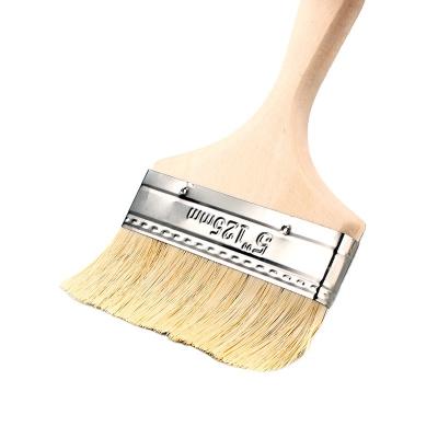 China MeiKeLa Eco-friendly Wooden Handle And White Bristle Material Oil Paint Brush for sale