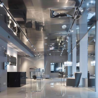 Cina Piastrelle in acciaio inossidabile moderne montate sul soffitto per showroom in vendita