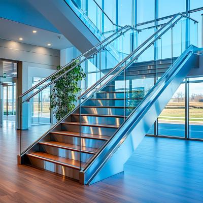 China Polished SSS Stainless Steel Handrails with 6-12mm Side Steel Thickness for Glass Railings for sale