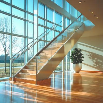 China Modern Stainless Steel Handrails with Polished PSS Finish for Staircase Glass Railings for sale