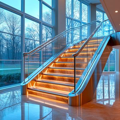 China Decorative Stainless Steel Handrails with Crystal Accents for Glass Railings for sale