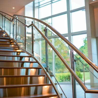 China Minimalist Flat Stainless Steel Handrails for Modern Homes for sale