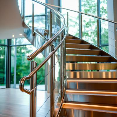 China Sleek Satin Stainless Steel Handrails for Contemporary Interiors for sale