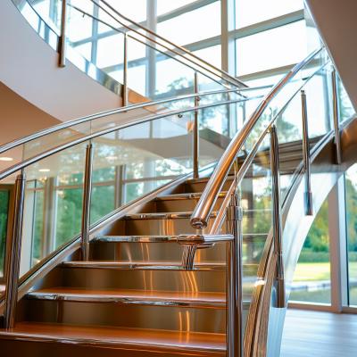 China Satin-Finished Stainless Steel Handrails for Luxury Apartments for sale