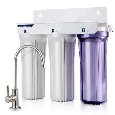 China High-effiency wholesale under sink 20 inch 3 stage filtration housing water filter system for home for sale