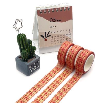 China Waterproof Custom Design Decorative School Supplies Scrapbooking Film Tape Overlap Washi Tape for sale