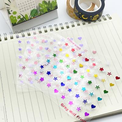 China Custom Transparent Waterproof Gold Foil Self Adhesive Self Adhesive Kiss Cut Journal Sticker Foil Label for sale