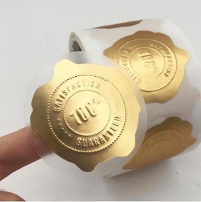 China Waterproof Adhesive Jar Printing Custom Waterproof Roll Gold Foil Vinyl Sticker Label for sale