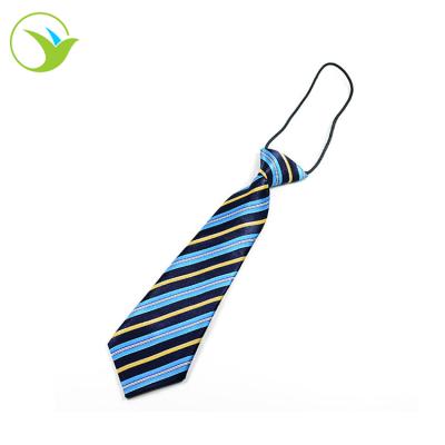 China Student Custom Logo Polyester Blue Stripe Color Boys School Ties for sale