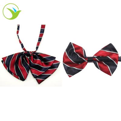 China Polyester Primary Fabric Student Logo Custom Kids Navy Children School Uniform Red Bow Tie for sale