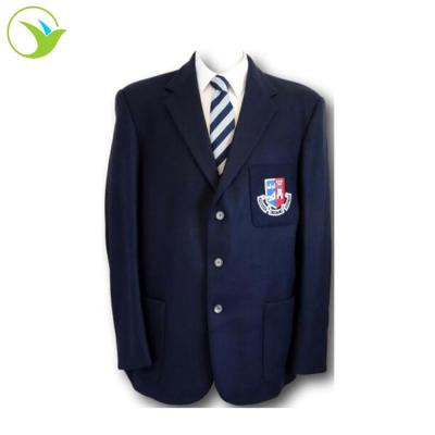 China Blazer Custom Design Tops Logo Cotton Long Sleeve Coat School Uniforms For Boys for sale