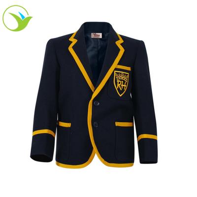 China Long sleeve factory custom design patterns gree nave blue blazers coat winter clothes boys school uniform suit kids blazer for kids for sale