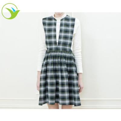 China Jumper Custom your high school plaid sleeveless green pullover mid school uniform for girls for sale