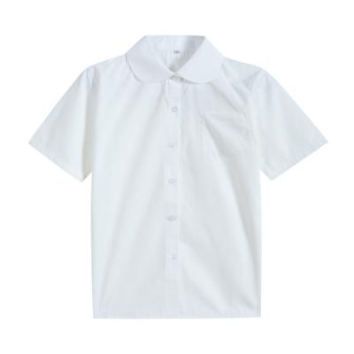 China School Design Loose Embroidery Logo 100 Cotton Shirt White School Uniform For School Kid Children for sale