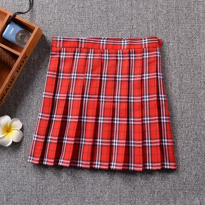 China Girls Casual School Uniform Logo Design Factory Girl Red Pleated Skirt for sale