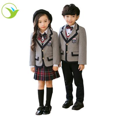 China Low MOQ Primary School Polyester School Uniform Clothes For Girls Winter Wholesale for sale