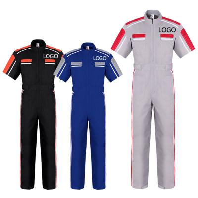 China Industrial Men's Custom Workwear Overalls Suit Suit Auto Mechanic Mechanic Sleeves Short Work Uniforms for sale