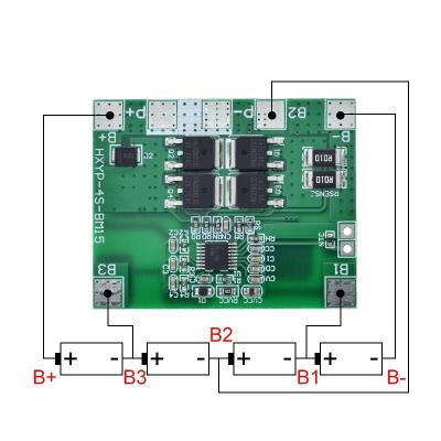 China . 4S 12.8V 14.4V 16.8V Lifepo4 Lipo Lithium Battery Protection Board 18650 BMS 14A Limit 20A PCB 4 Cell Pack PCM 3.2V 3.7V for sale