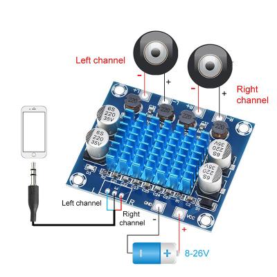 China . TZT TPA3110 XH-A232 30W+30W 2.0 8-26V 3A Channel Stereo Digital Audio Power Amplifier Board DC For Arduino for sale