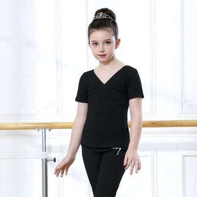 China Leotard Girls Short Sleeve Top And Pants Dance Costume for sale