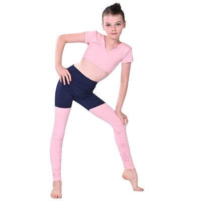 China New Design Dance Tights High Quality Dance School Class Wear Ballet Dancer Tights Shaping Wear For Girls Two-Piece Set for sale