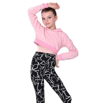 China High Quality Leotard Dance Tights School Uniform Class Wear Dance Wear Sports Wear For Girls Two Piece Set Hooded Sweatshirt for sale