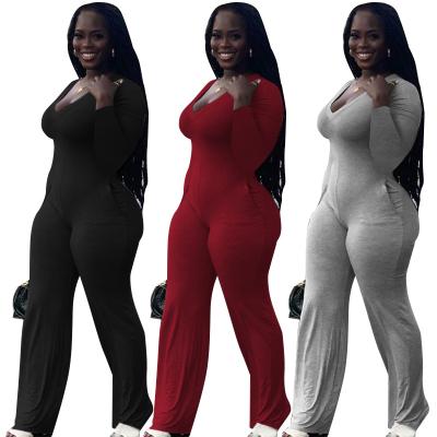 China Anti-pilling overalls for women fashion zipper rompers stylish overalls womens long sleeve casual overalls 2021 for sale