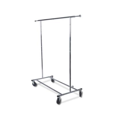 China Wholesale Minimalist Garment Metal Steel Display Boutique Clothing Racks With Wheels for sale