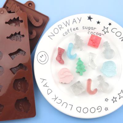 China 12 Viable Sets 6 Sets Christmas Series Silicone Chocolate Mold Ice Tray Mold QQ Candy Mold Homemade Christmas Stockings for sale