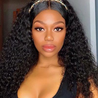 China Water Wave 13x4 Glueless Lace Front Human Hair Wigs PrePlucked with Baby Hair Curly Hair Wig 360 Mongolian Curly Lace Front Wigs for sale