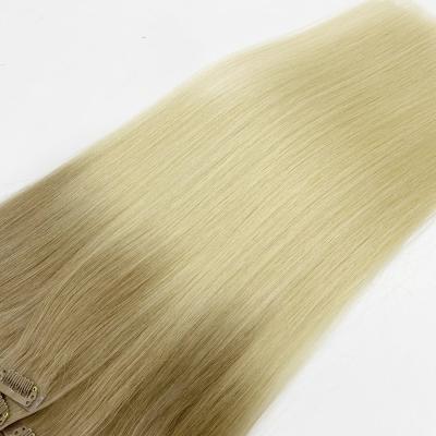 China Stragiht ombre silk clip in hair extension,clip in straight hair extension,moresoo clip in hair extensions 220g for sale