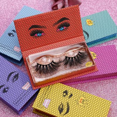 China Private Label 3d Mink Eyelash Thin Band Natural Handmade Long Box 100% 25mm 3d Mink False Eyelashes With Lashes for sale