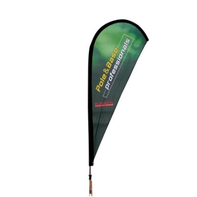 China Health Care Institutes Party Silk Polyester Feather Flying Teardrop Banner Flag for sale