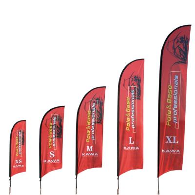 China FLYING Swooper Flag Pole Kit 15ft Windless Feather Flag With Grounded Spike for sale