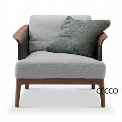 China Contemporary Living Room Furniture Wood Single Lounger Sofa Chair 1 Seater Sofa for sale