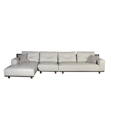 China Elegance Home Furniture Italian Sofa Modern Top Grain Leather L-Shaped Sectional Sofa for sale