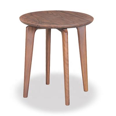 China Round Scandinavian Round Side Table 4-Legs Coffee Side Table with Wood Top for sale