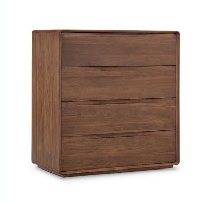 China 4 Drawer Chest Simple Modern Small Bedroom Storage Bucket Cabinet Solid Wood Drawer Storage Wooden Chest for sale