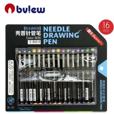 China PP matched seeds dimensions fine point water proof dye micron drawing pen set black fineliner pen for sale