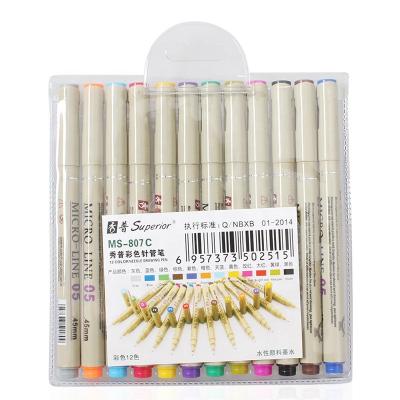 China Good quality 12 different colors watercolor fineliner coloring pen for art creation for sale