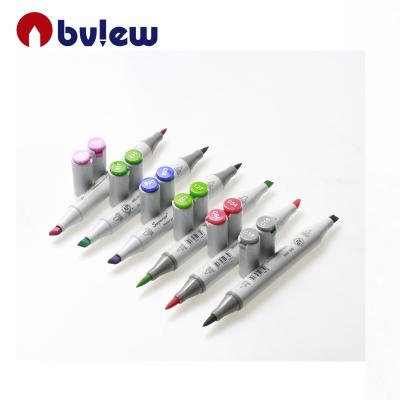 China PP Best Quality Soft Double Head 128 Colors Alcohol Based Permanent Markers Pens For Painting And Writing for sale