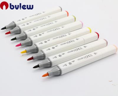 China Japan Tip Seed Twin Tip Brush Coloring Alcohol Based Marker For Artist Drawing for sale