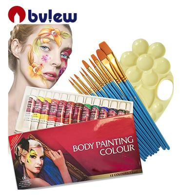 China The face paints are especially 12 colors non-toxic professional face paint tubes and hypoallergenic body paint face paint kit for sale